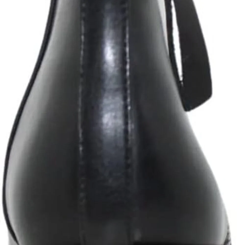 Sam Edelman Carlysle Black Leather Block Heel Silver Zipper Ankle Boots BRANDNEW